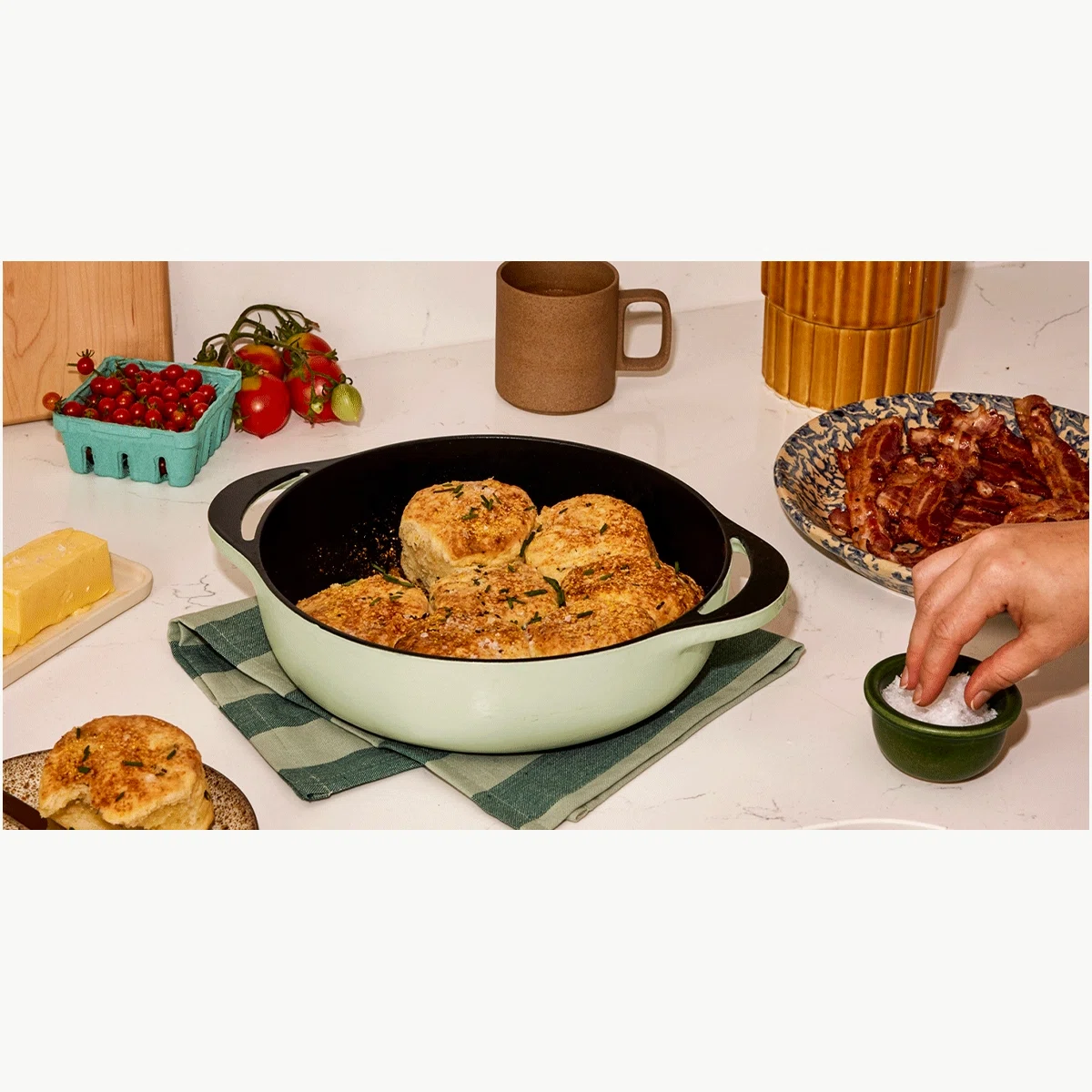caraway-enameled-cast-iron-skillet-braiser-duo-non-toxic-lifetime-warranty image 1