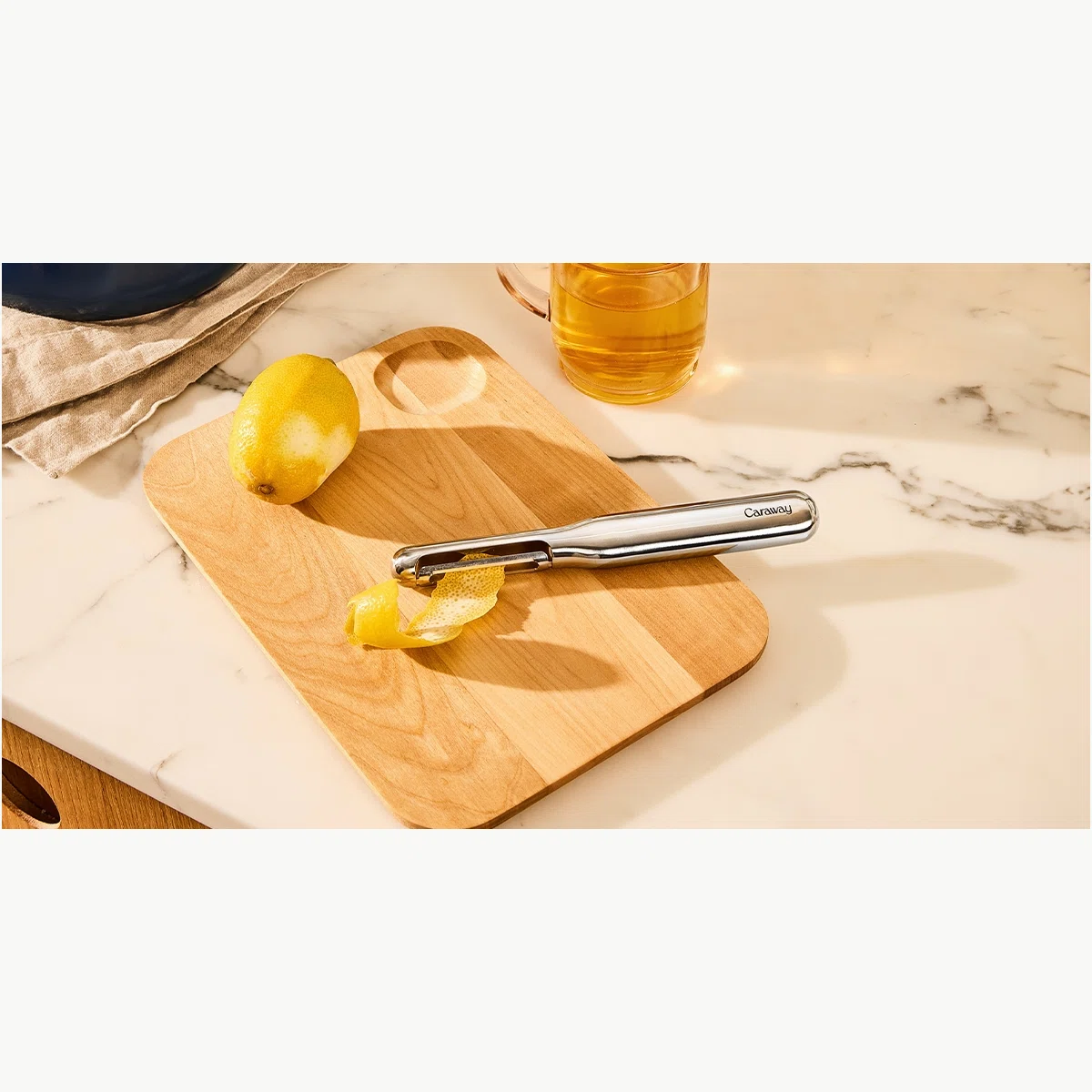 Caraway Vegetable Peeler - Non-Toxic Stainless Steel Swivel Blade Ergonomic Comfort Grip