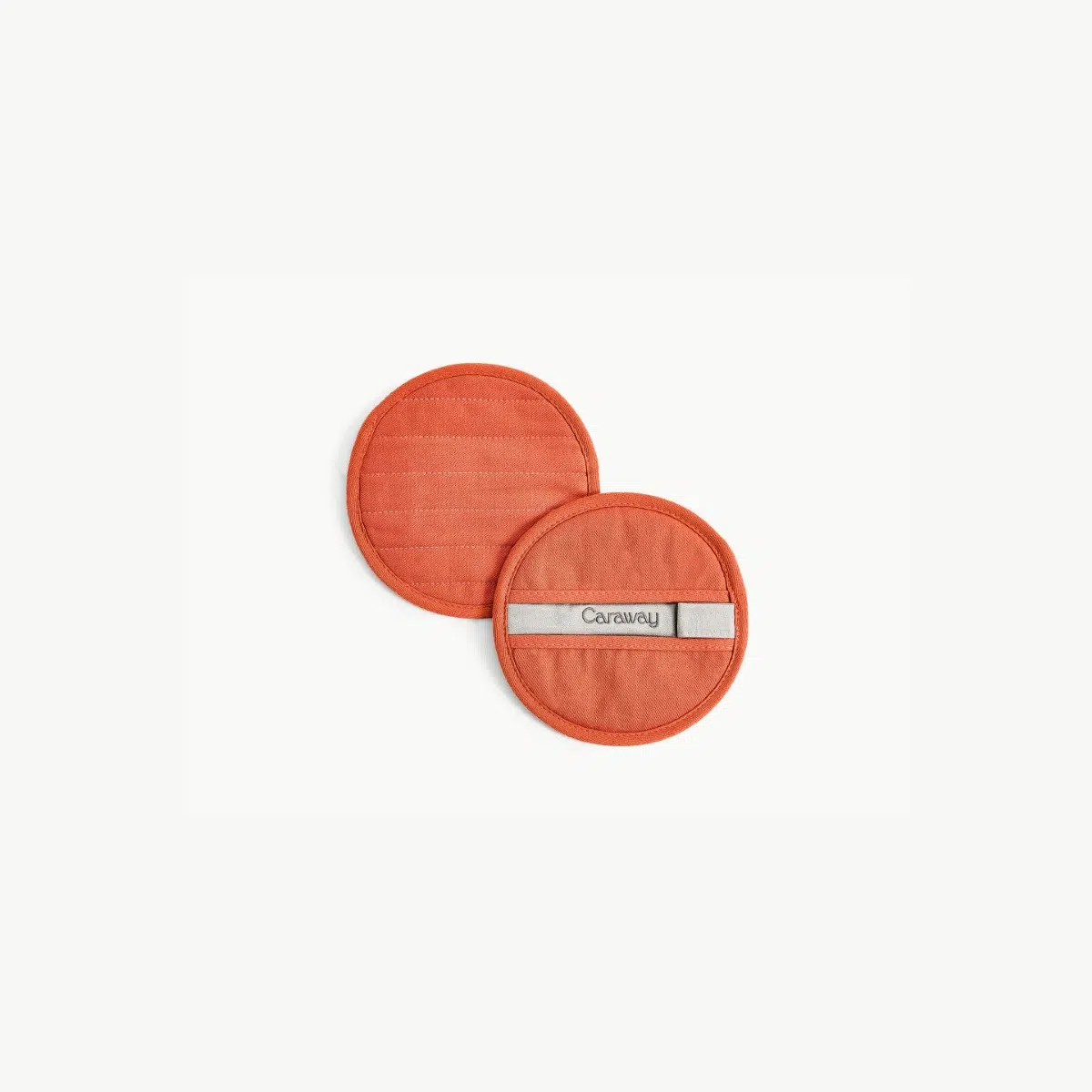 Caraway Pot Holders - Set of 2 Round 100% Organic Cotton Heat Resistant Kitchen Mitts