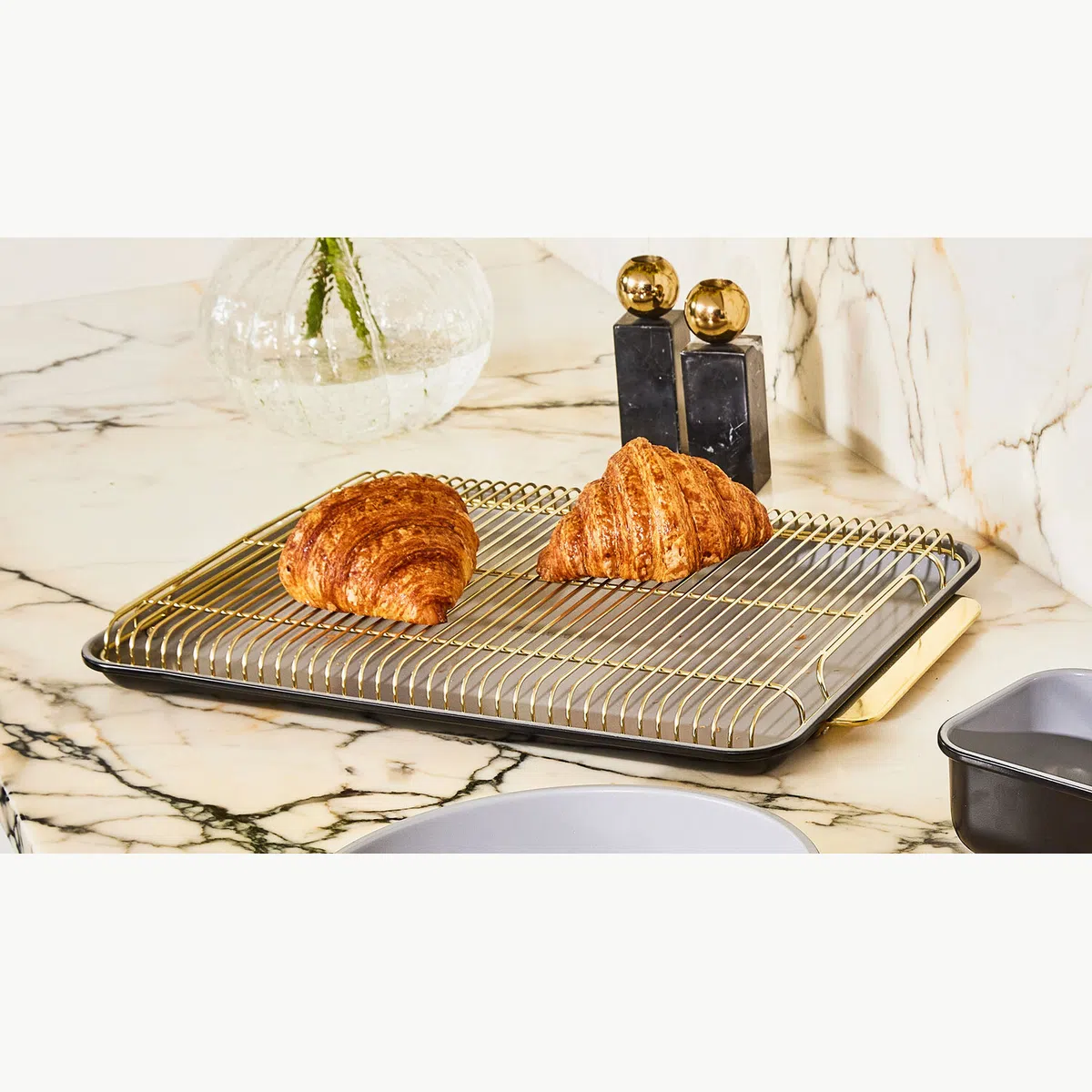 Caraway Baking & Cooling Set - Ceramic-Coated Baking Sheets & Stainless Steel Cooling Racks, Oven Safe to 550°F