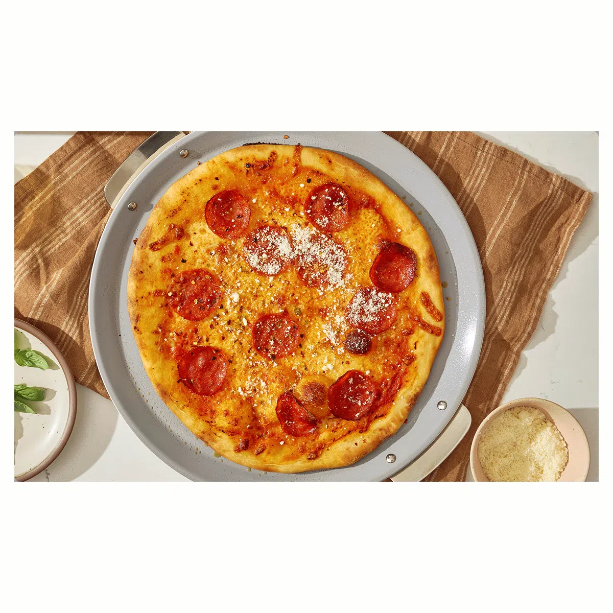 Caraway 15-Inch Pizza Pan - Non-Stick Ceramic, Crisp Crust, Oven Safe to 550°F