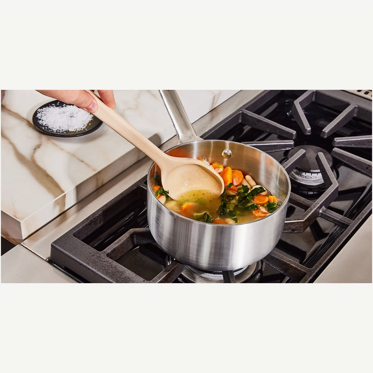 Caraway 1.75qt Mini Sauce Pan - Non-Toxic Stainless Steel, 5-Ply, Oven Safe & Burner Agnostic, Lifetime Warranty