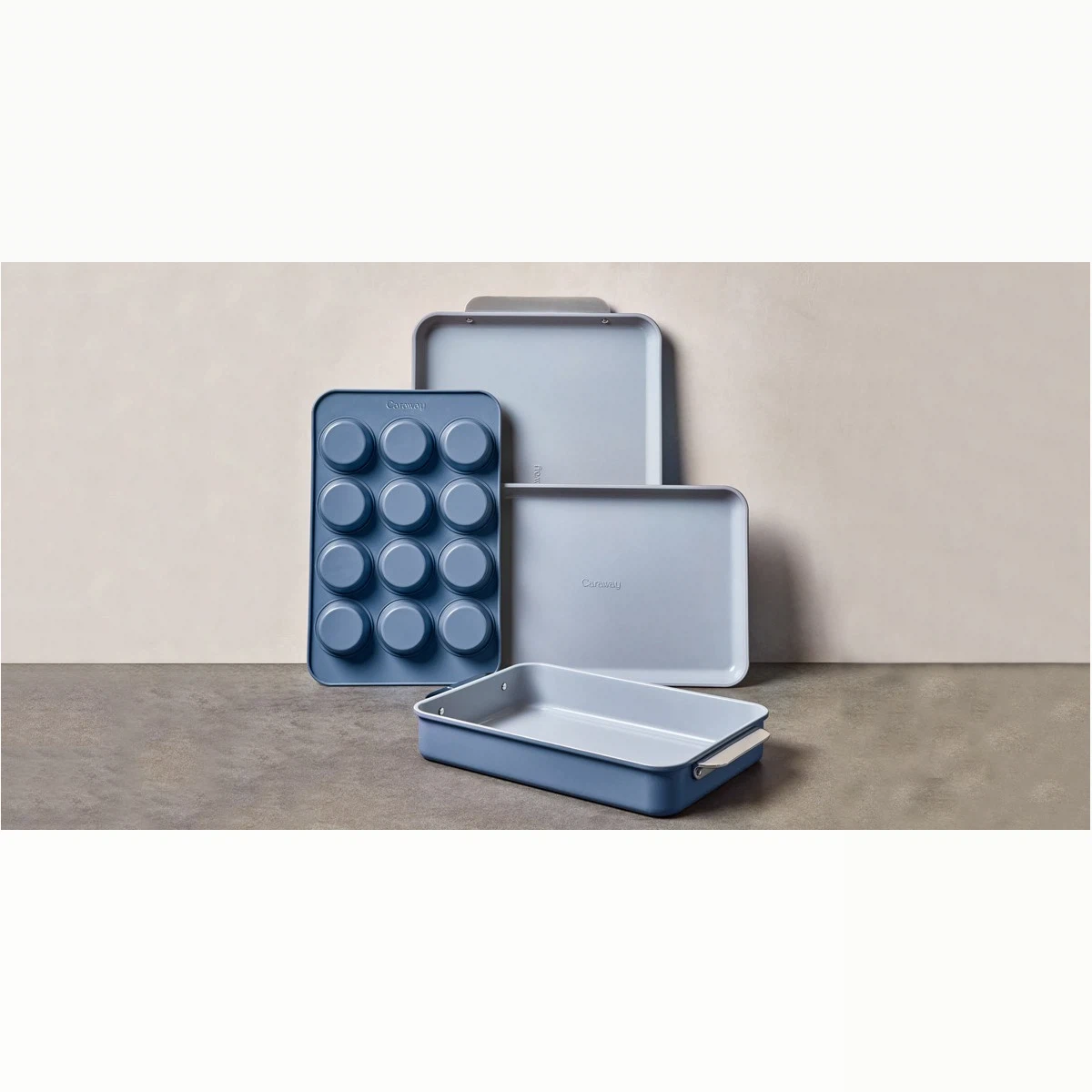 Caraway Half Bakeware Set 6-Piece Non-Stick Ceramic - Non-Toxic PTFE/PFOA-Free Oven Safe to 550°F