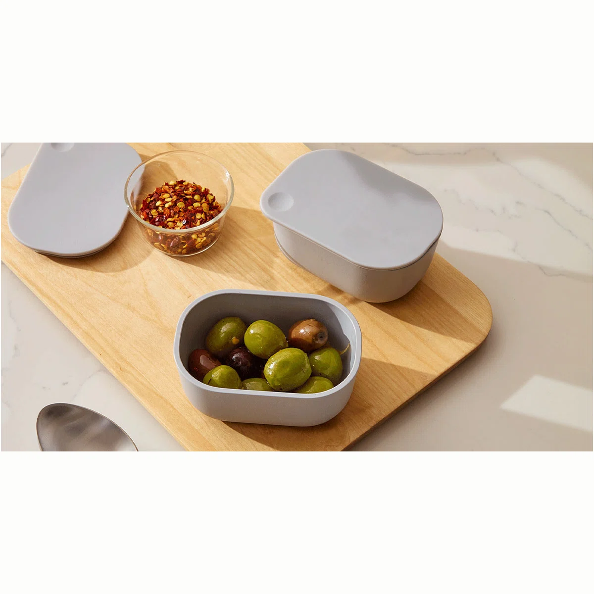 Caraway Mini Glass Food Storage Containers with Lids - 5 oz Small Rectangle, Non-Toxic, Dishwasher Safe