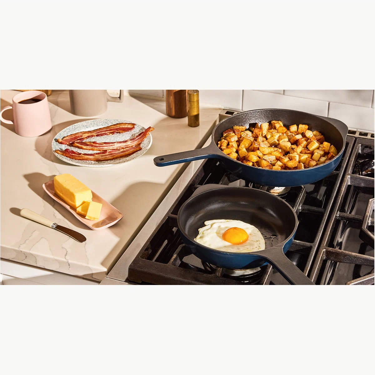caraway-enameled-cast-iron-skillet-duo-8-in-mini-10-5-in-with-non-toxic-enamel-a image 1