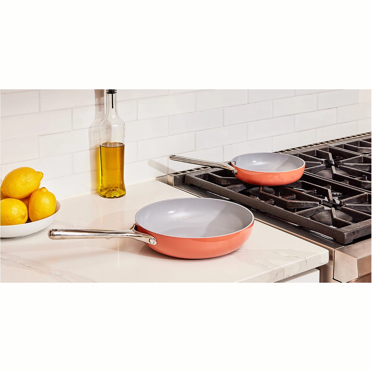 Caraway Non-Toxic Ceramic Fry Pan Duo - 10.5" & 8" - PTFE-Free, Oven Safe 550°F