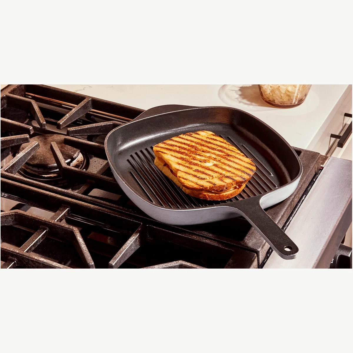 caraway-enameled-cast-iron-skillet-grill-pan-duo-non-toxic-no-seasoning-oven-saf image 1