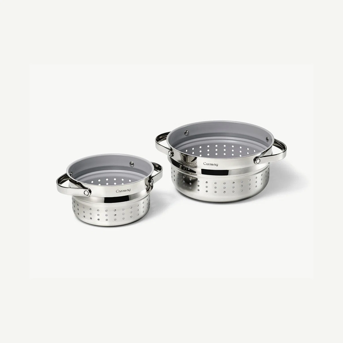 caraway-steamer-duo-non-toxic-ceramic-coated-stainless-steel-steamer-basket-pot- image 1