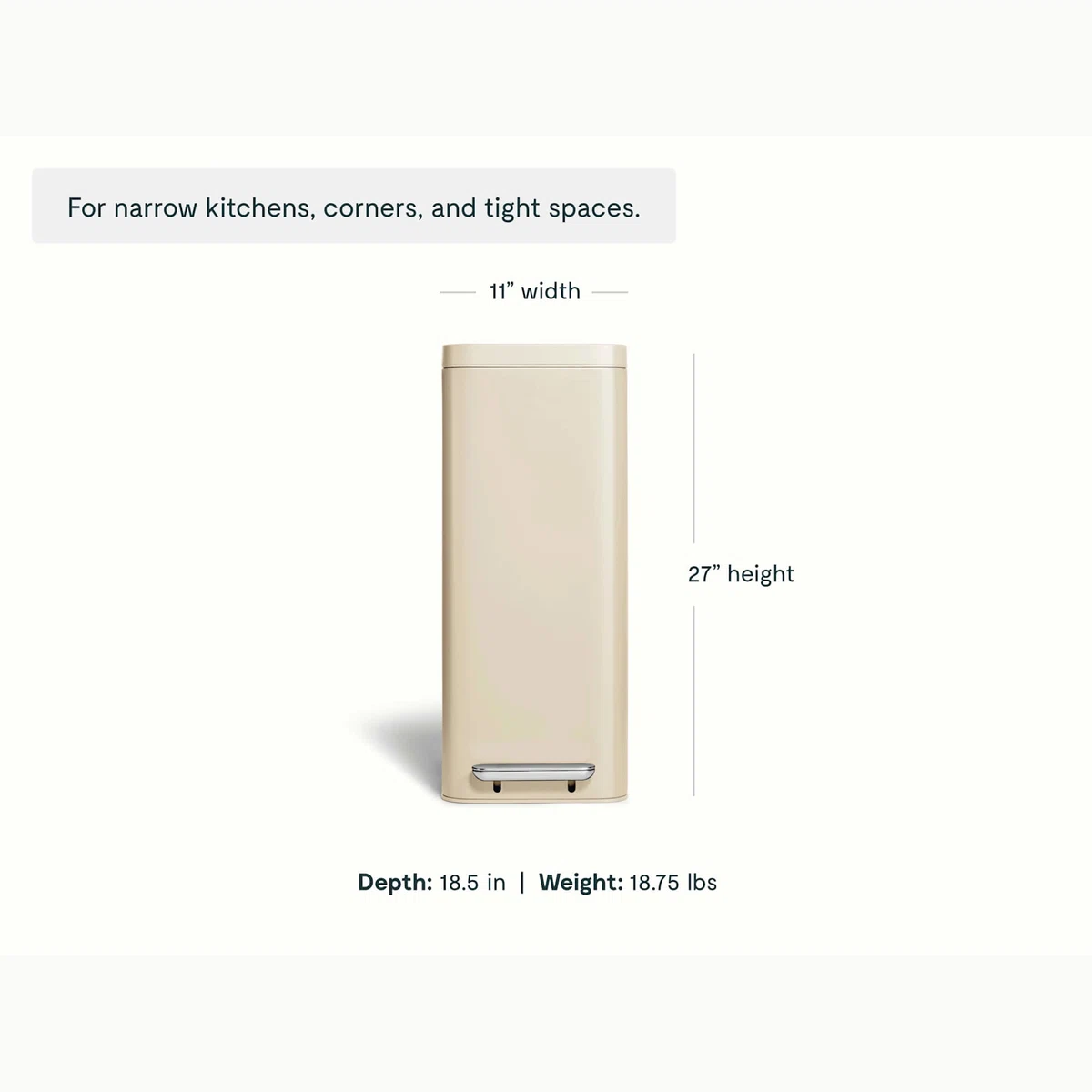 caraway-45l-slim-step-trash-can-13-gal-bag-fit-quiet-close-lid-fingerprint-resis image 1