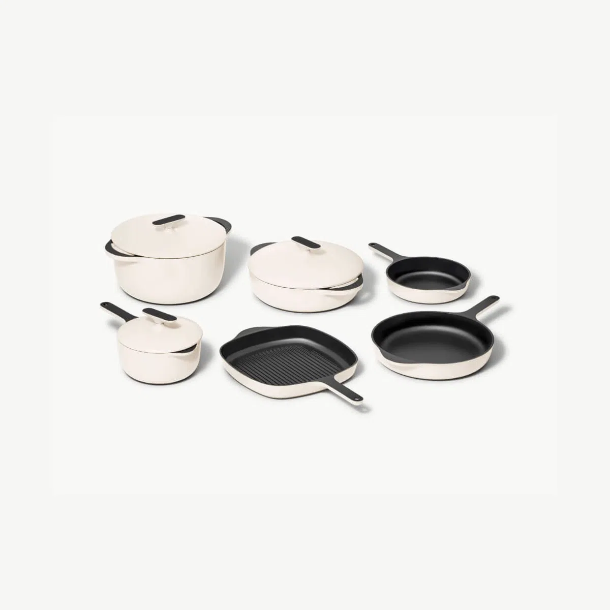 caraway-enameled-cast-iron-minis-set-12-piece-non-toxic-cookware-dutch-oven-skil image 1