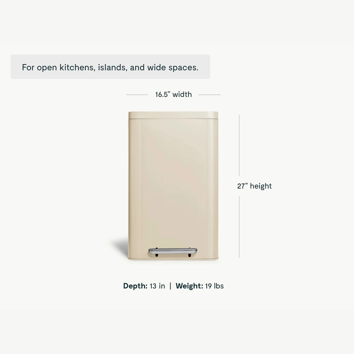 caraway-45l-rectangular-step-trash-can-fingerprint-resistant-quiet-close-lid-fit image 3