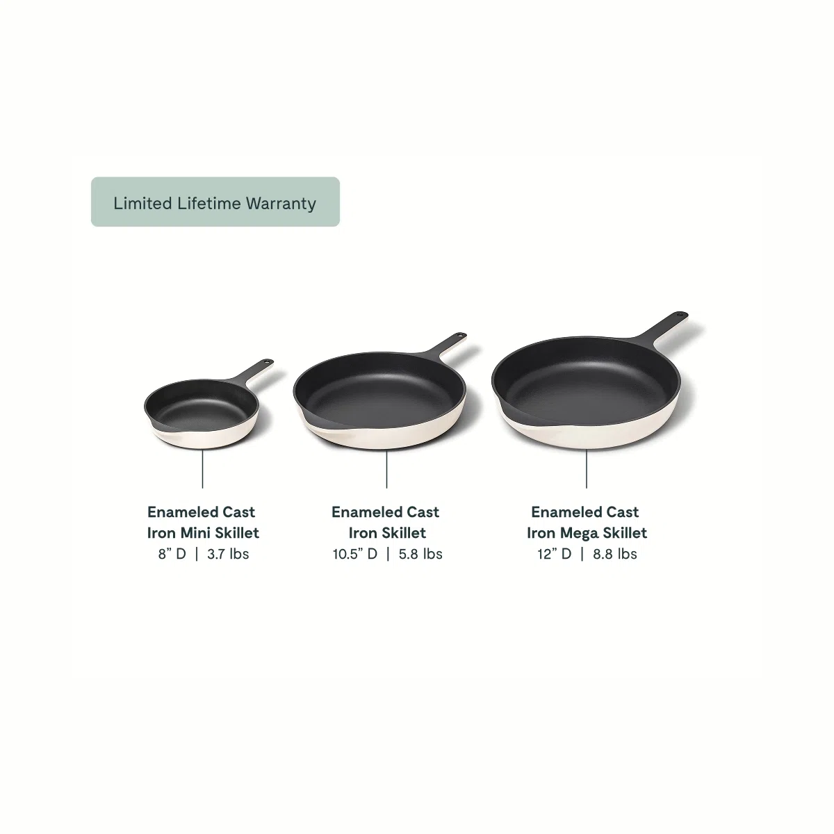 caraway-enameled-cast-iron-skillet-trio-8-10-5-and-12-inch-sets-non-toxic-no-sea image 3