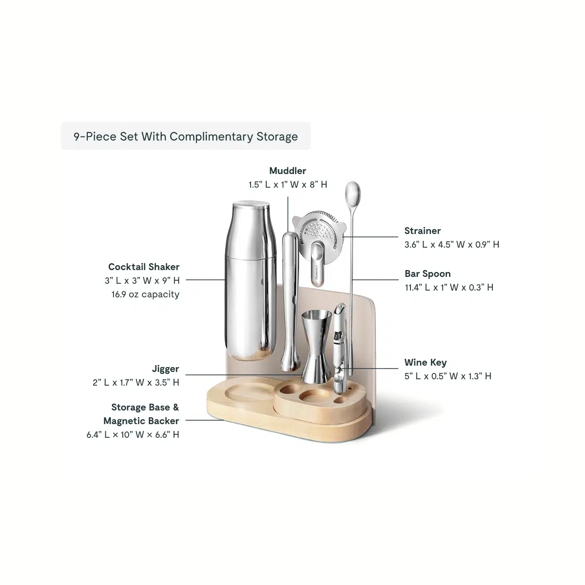caraway-complete-bar-set-premium-6-piece-304-stainless-steel-cocktail-tools-with image 3