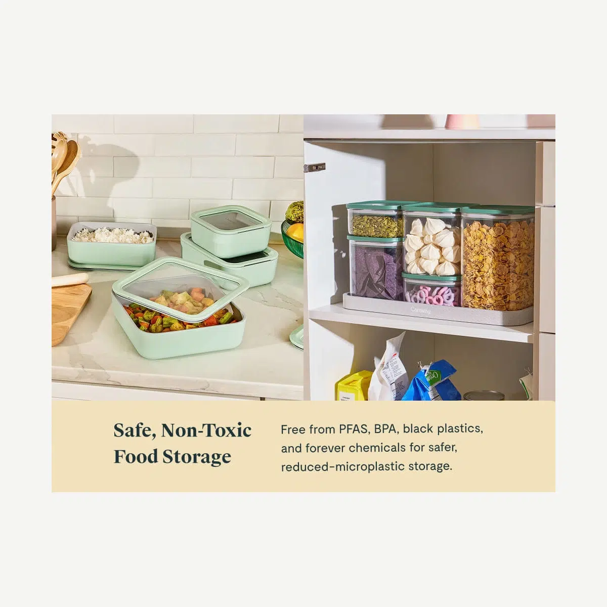 caraway-complete-kitchen-organization-bundle-42-piece-bpa-free-food-storage-set- image 3