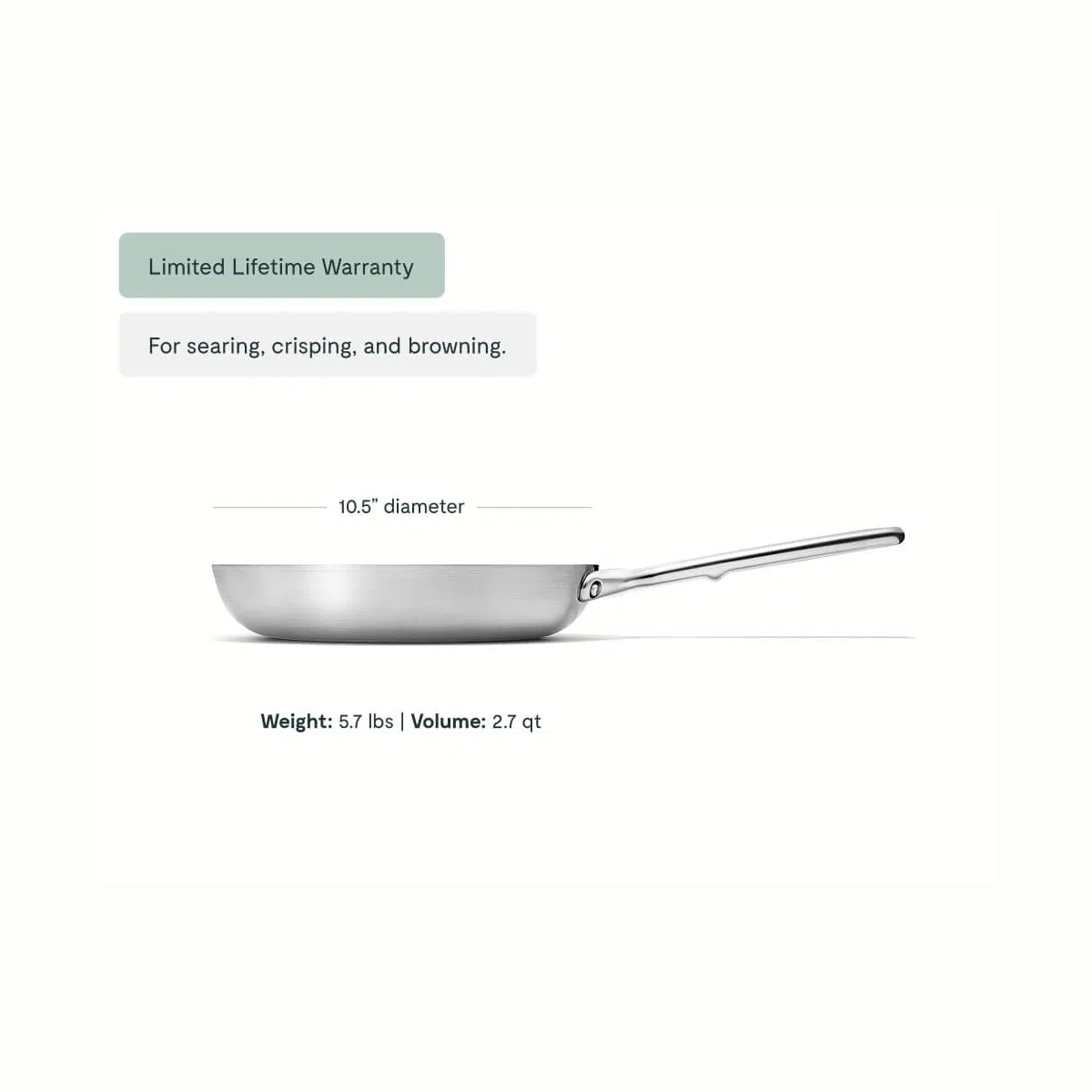 caraway-10-5-stainless-steel-fry-pan-non-toxic-5-ply-oven-safe-to-550-f-lifetime image 4