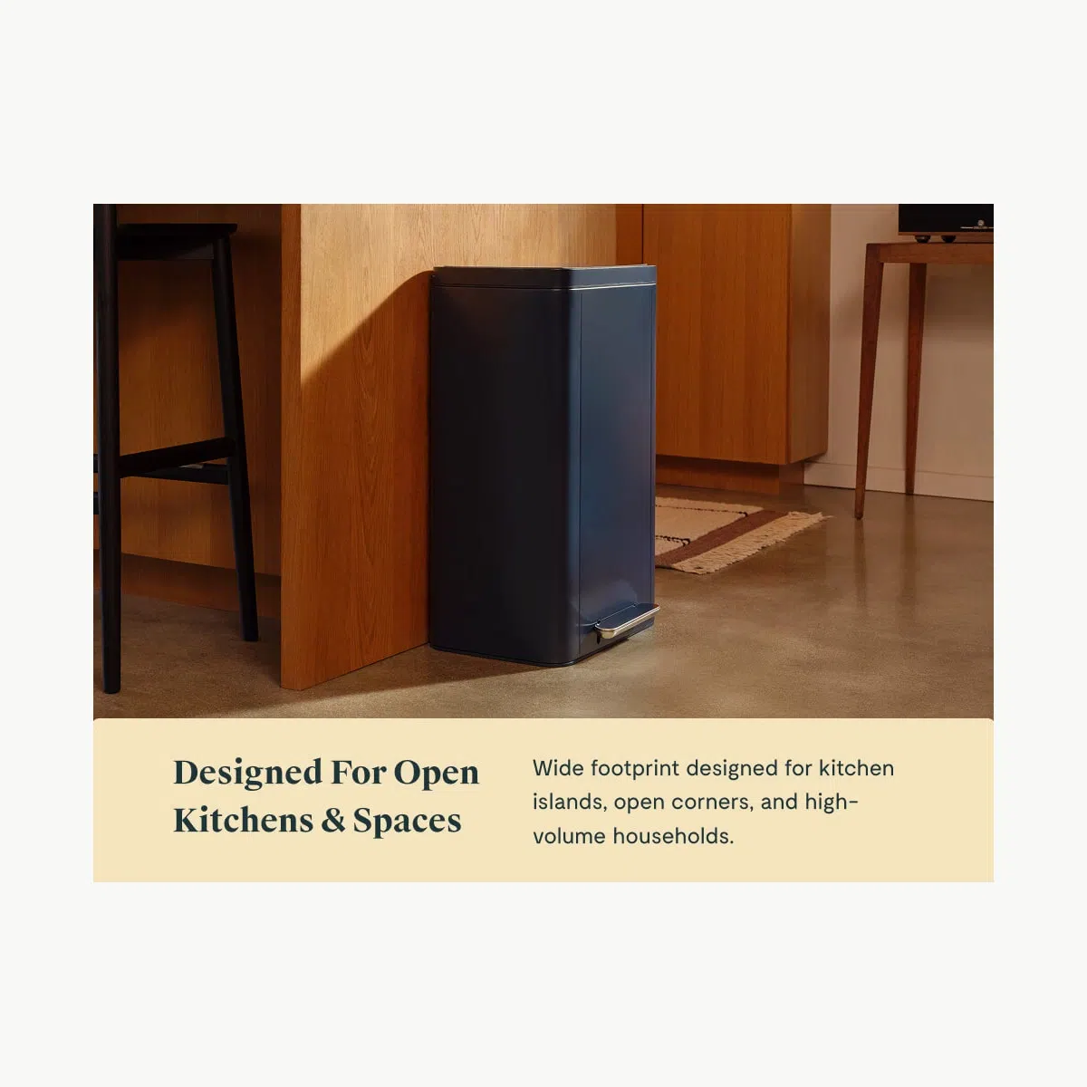 caraway-45l-rectangular-step-trash-can-fingerprint-resistant-quiet-close-lid-fit image 4