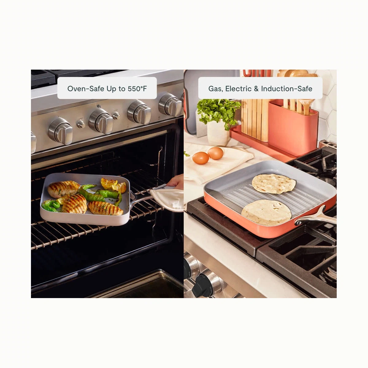 caraway-square-pan-duo-non-toxic-ceramic-grill-griddle-pan-set image 5