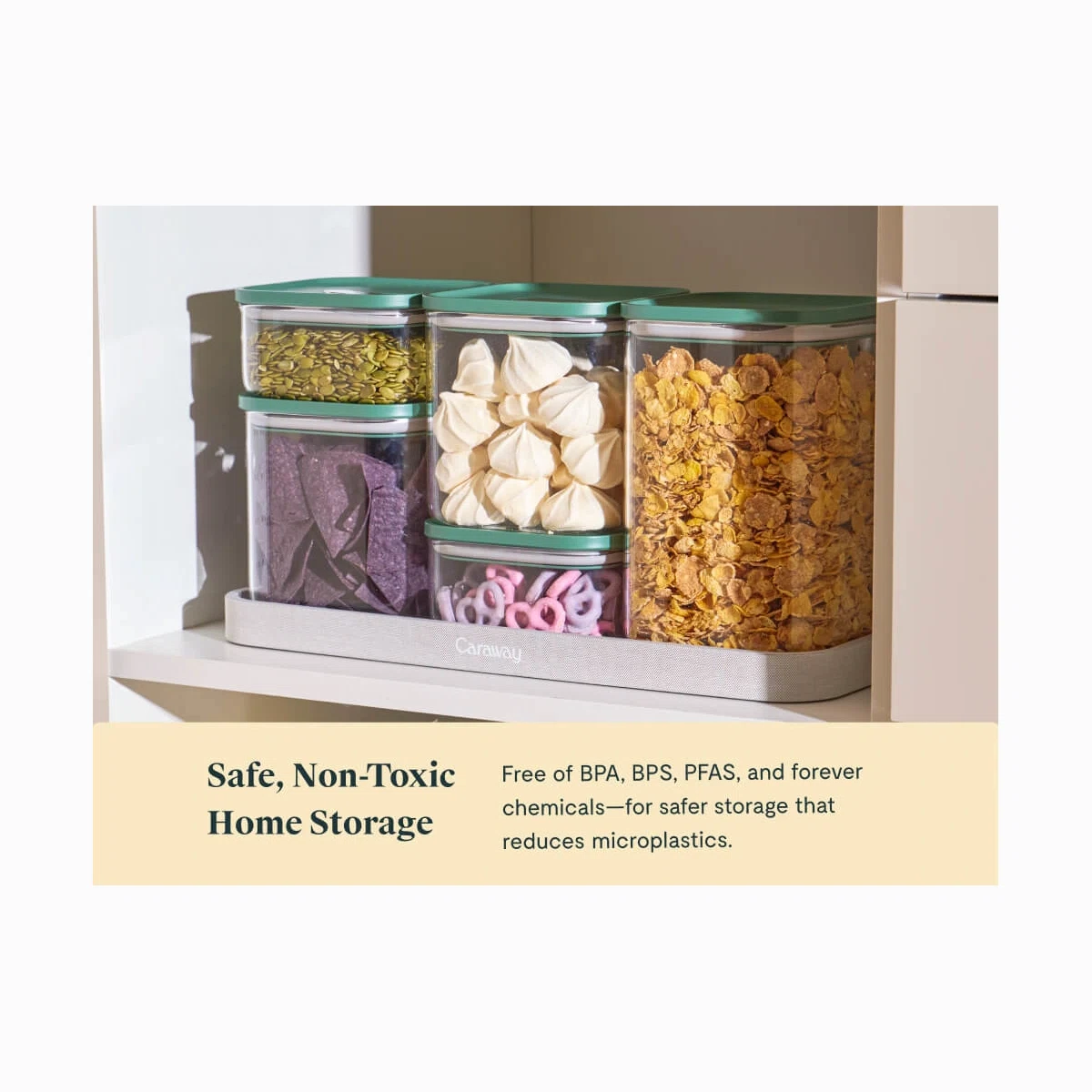 caraway-13-piece-glass-airtight-container-set-bpa-free-dry-food-storage-for-pant image 5
