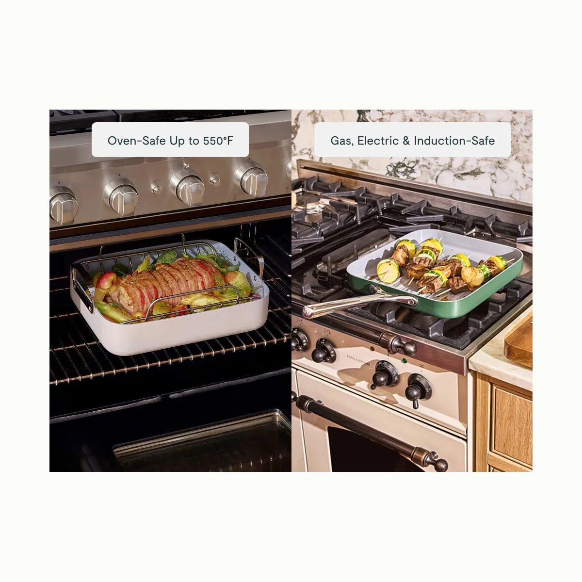 caraway-squareware-set-non-stick-ceramic-square-cookware-grill-pan-griddle-pan-o image 5