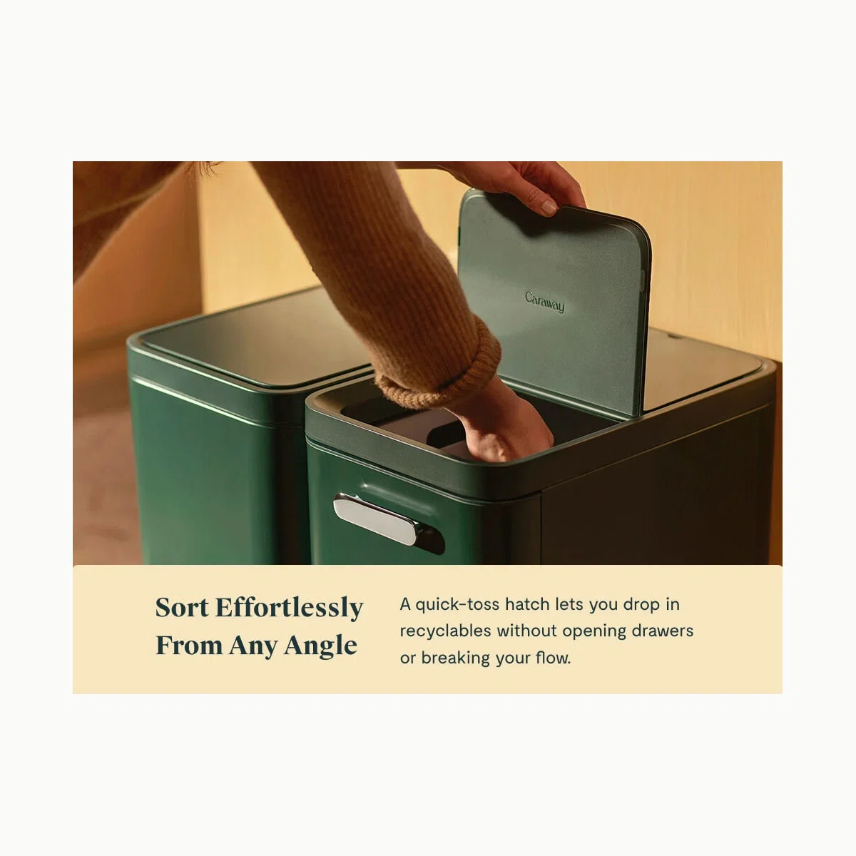 caraway-45l-2-drawer-recycling-bin-luxury-dual-compartment-design-with-fingerpri image 6