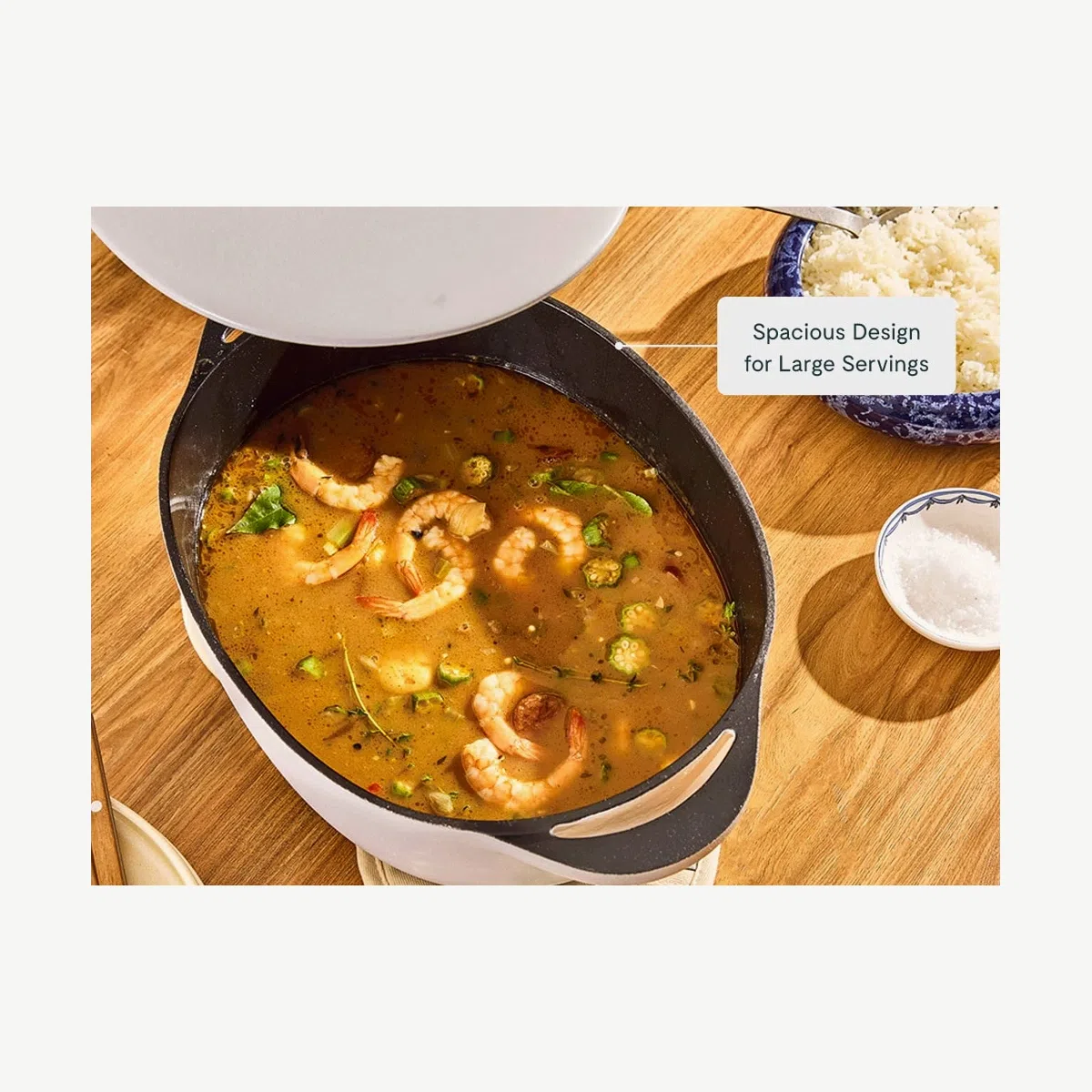 caraway-8-5-qt-enameled-cast-iron-oval-dutch-oven-large-capacity-non-toxic-lifet image 6