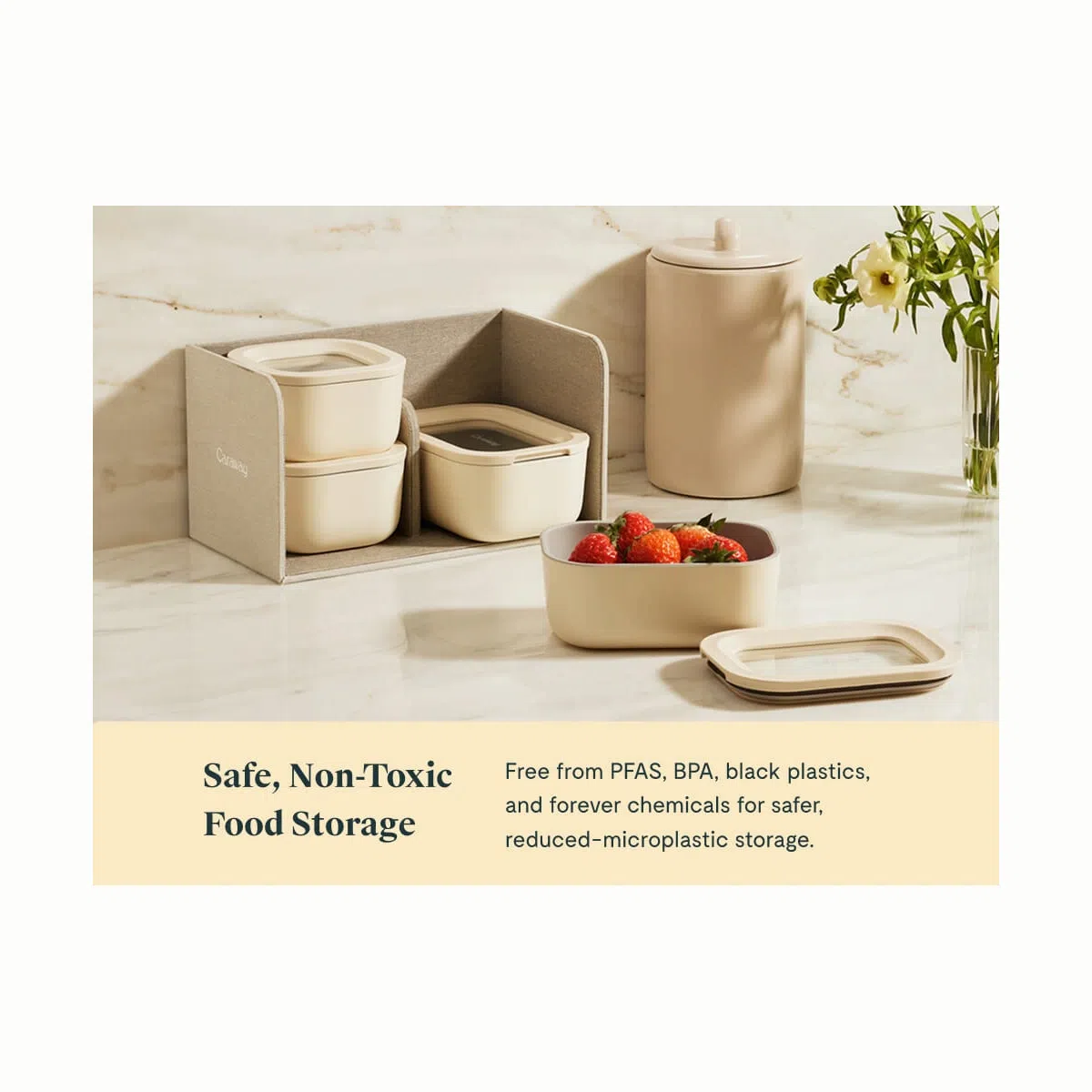caraway-mini-food-storage-set-glass-containers-with-lids-non-toxic-ceramic-coate image 6