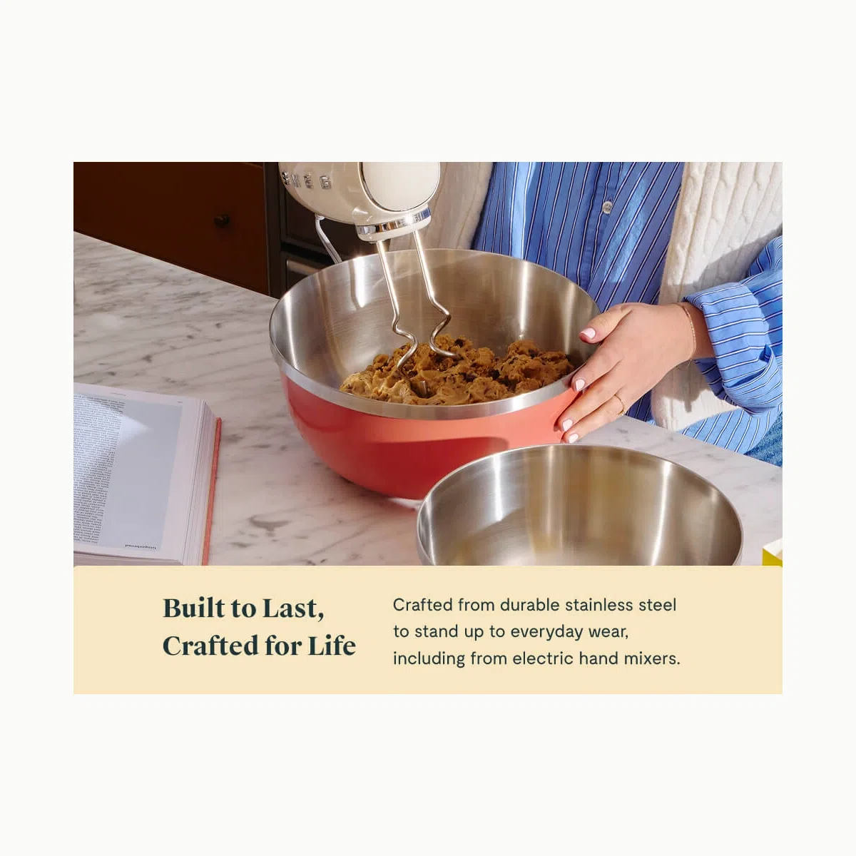 caraway-mixing-bowl-set-6-piece-stainless-steel-nesting-bowls-with-lids-2qt-4qt- image 7