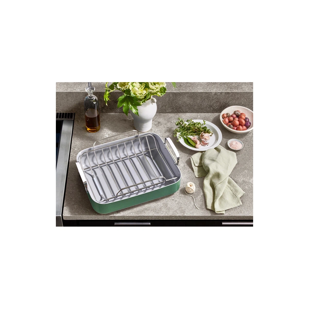 caraway-16x12-ceramic-roasting-pan-with-rack-non-toxic-oven-safe-to-550-f image 7