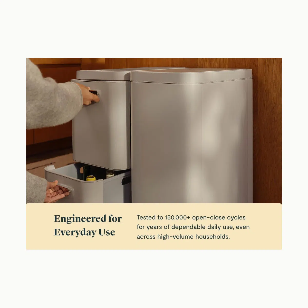 caraway-45l-2-drawer-recycling-bin-luxury-dual-compartment-design-with-fingerpri image 8
